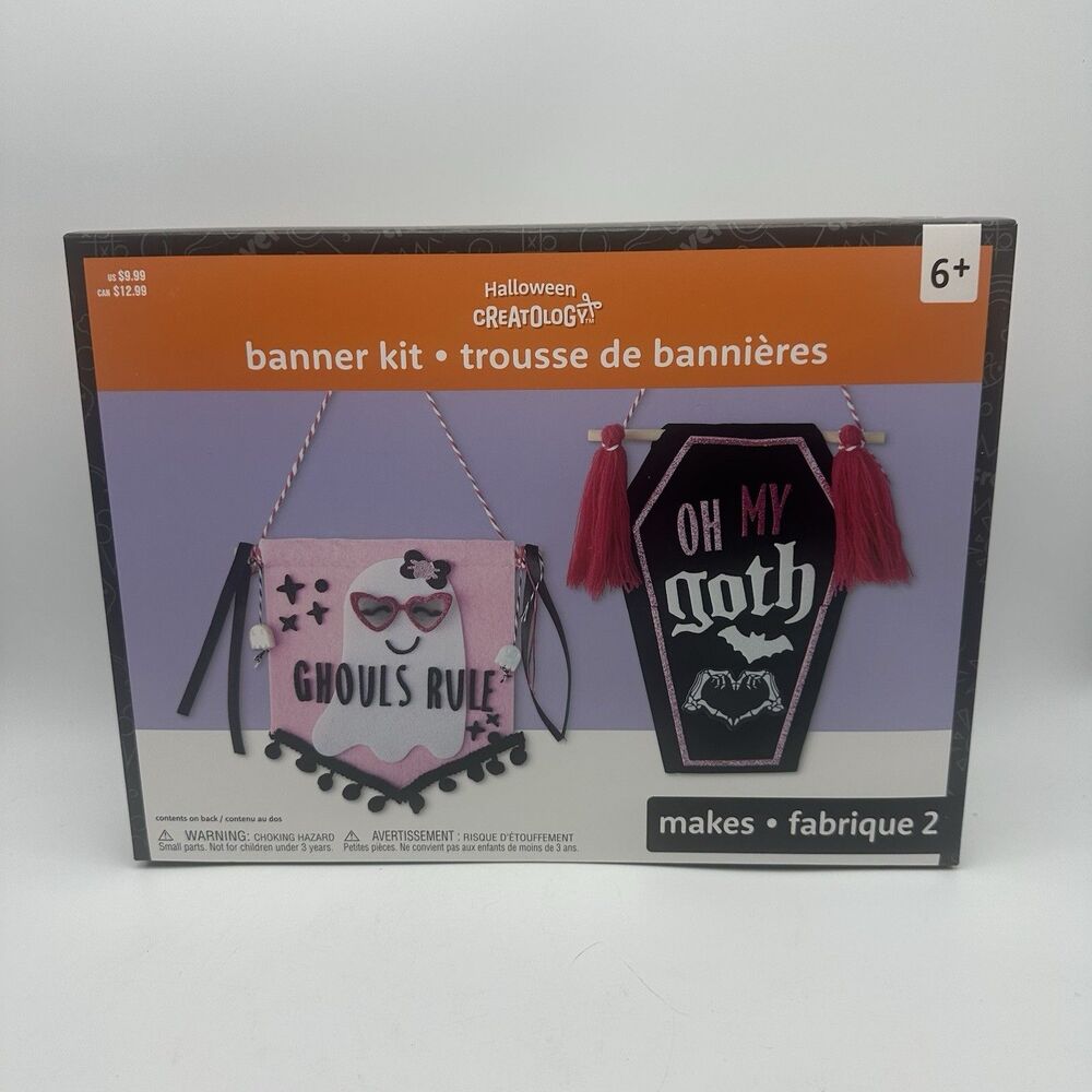 Creatology Halloween Banner Craft Kit Ghouls Rule Oh My Goth New Sealed DIY